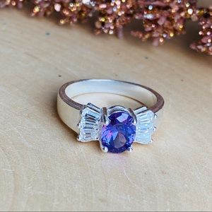 Amethyst, White Topaz Crystal Sterling Silver